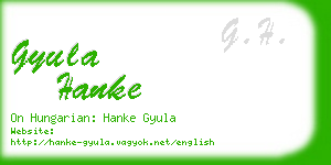 gyula hanke business card